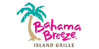 Bahama Breeze Island Grille logo featuring palm tree and colorful text, representing a tropical dining experience.