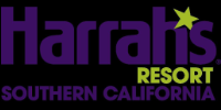Harrah's Resort Southern California logo featuring bold purple text and a green star, representing the brand's identity in the hospitality industry.