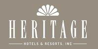 Heritage Hotels and Resorts, Inc. logo featuring elegant typography and a stylized emblem, representing hospitality and luxury.