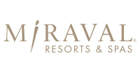 Miraval Resorts and Spas logo featuring elegant typography and a unique design, representing luxury wellness experiences.