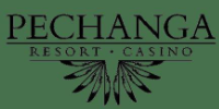 Pechanga Resort Casino logo featuring stylized feathers and elegant typography, representing luxury and entertainment.