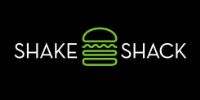 Shake Shack logo featuring a green burger icon and text, representing the brand's identity in the fast-casual dining sector.