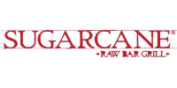 Sugarcane Raw Bar Grill logo featuring bold red text, representing a seafood dining experience with a focus on fresh ingredients.